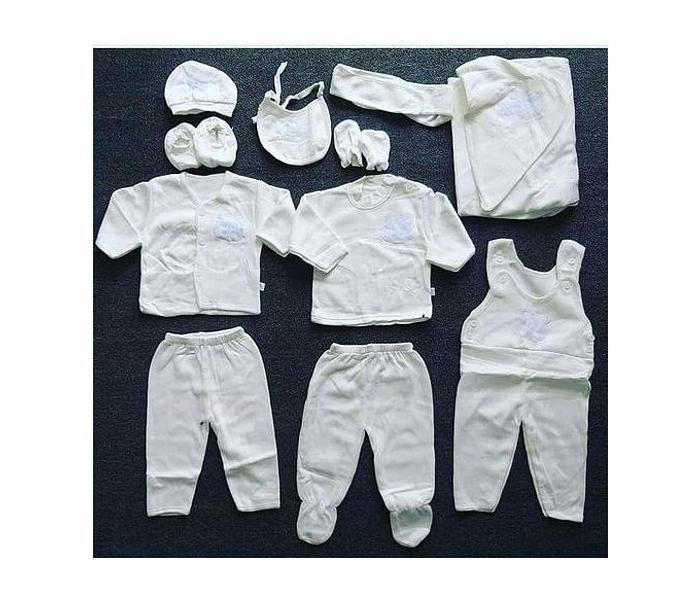 Lucky Star 11 Pieces Unisex New Born Baby Receiving Set- White image