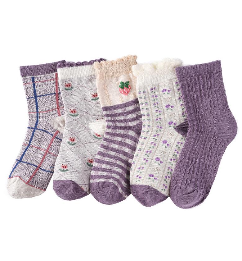 purple strawberry socks 5pk image