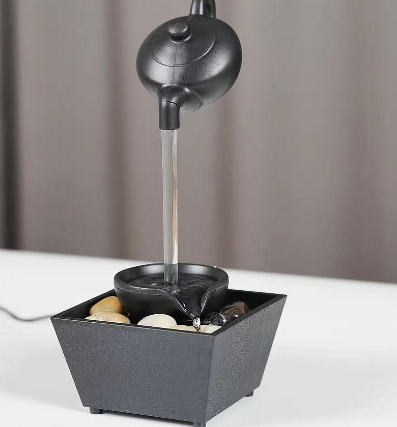 TEAPOT. Floating Teapot Waterfall Ornament USB 5V Battery Power Supply image