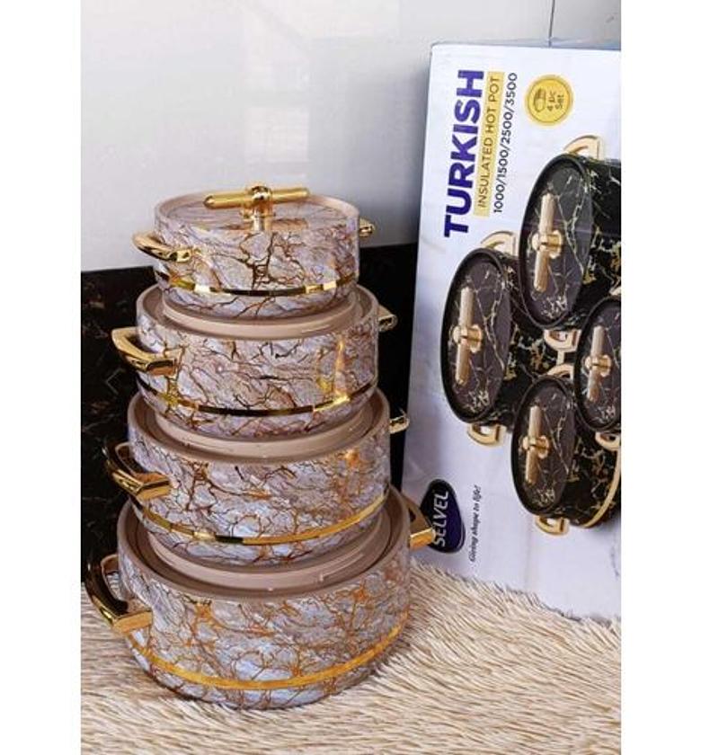 Turkish INSULATED HOT POT 1000/1500/2500/3500 4 pc Set image