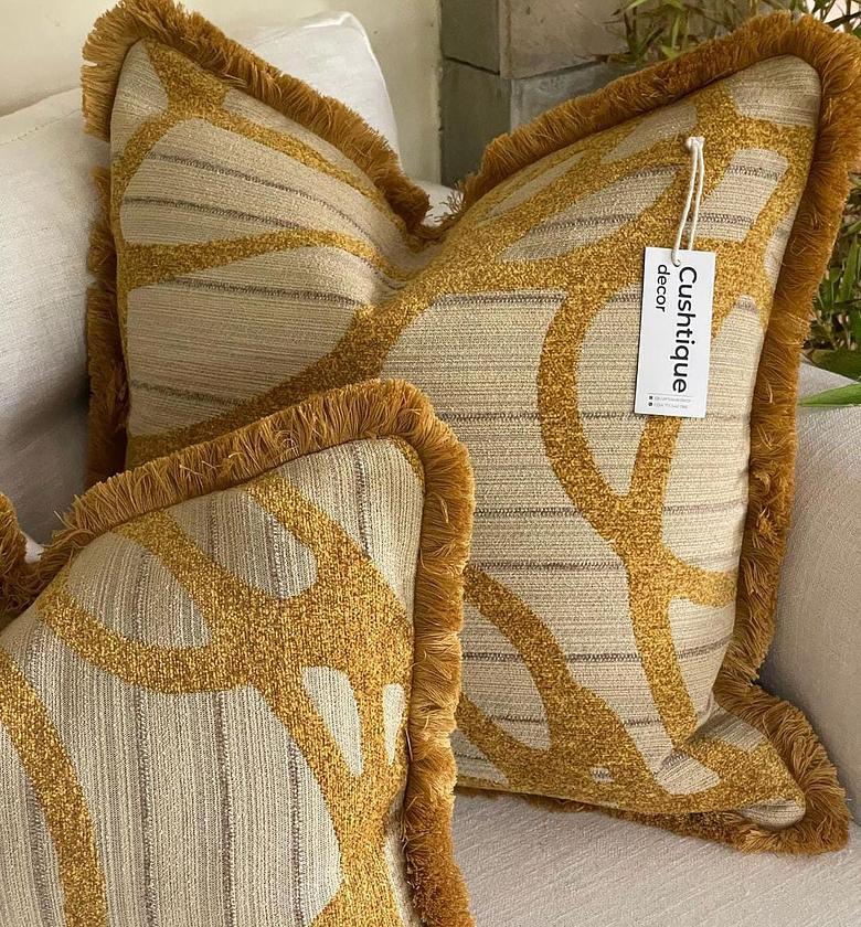 VINE CUSHION paired with brushed fringe trim image