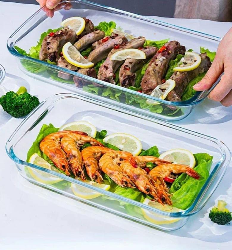 Signature 2pcs High Quality Heat Resistant Glass Bake Pan image
