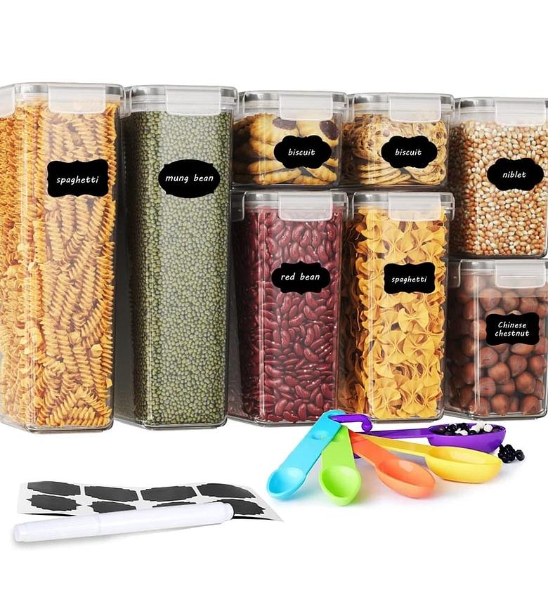 STORAGE CONTAINERS. 8pcs Food/Pantry Storage Containers image