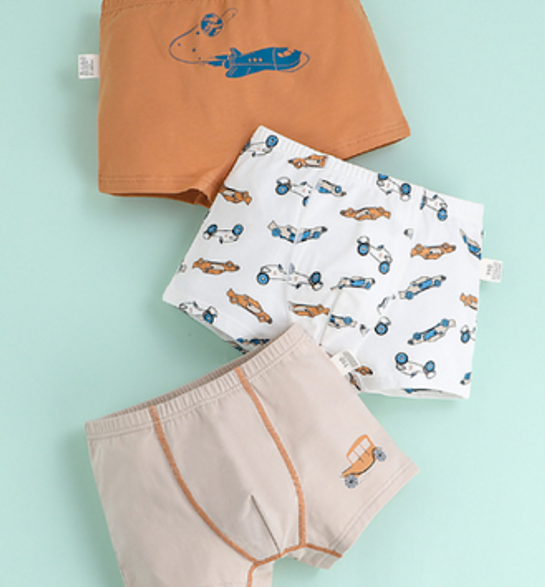 Boys boxers rocket race car orange & white image