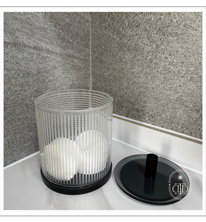 Crystal glass vanity storage jar. image