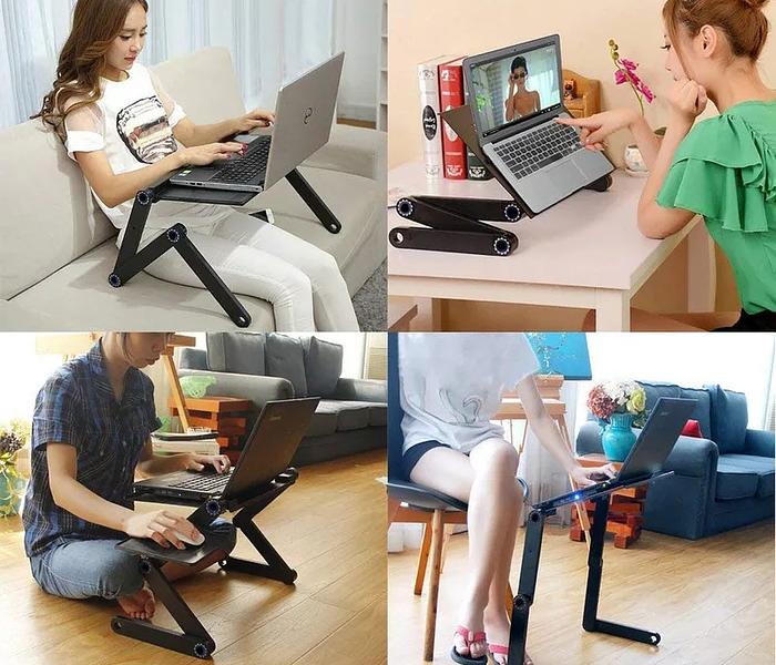 ADJUSTABLE LAPTOP STAND WITH FAN AND MOUSE PAD image