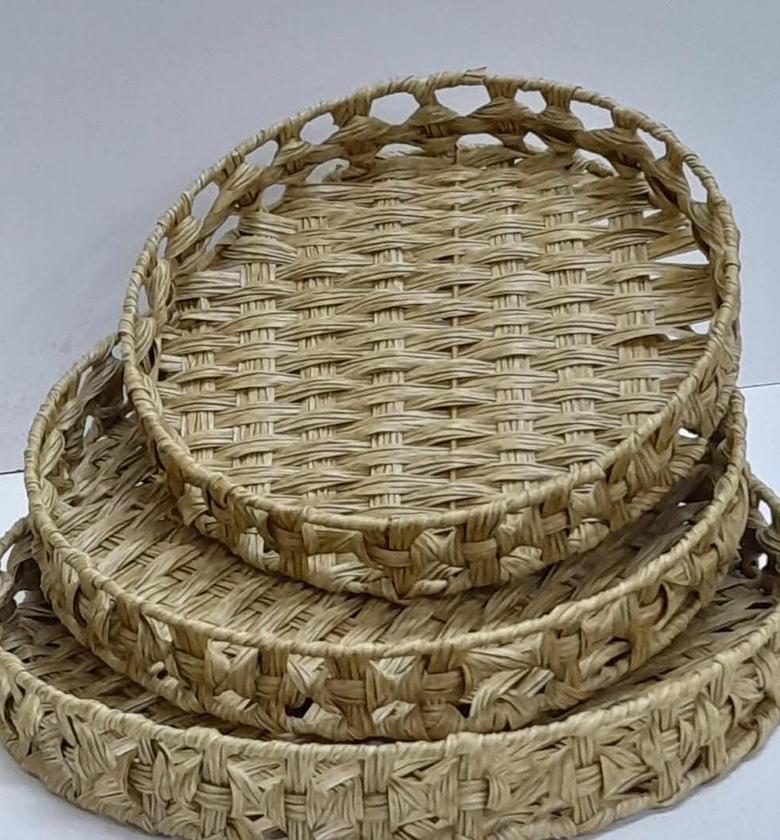RATTAN TRAY Round and Rectangular in shape. image