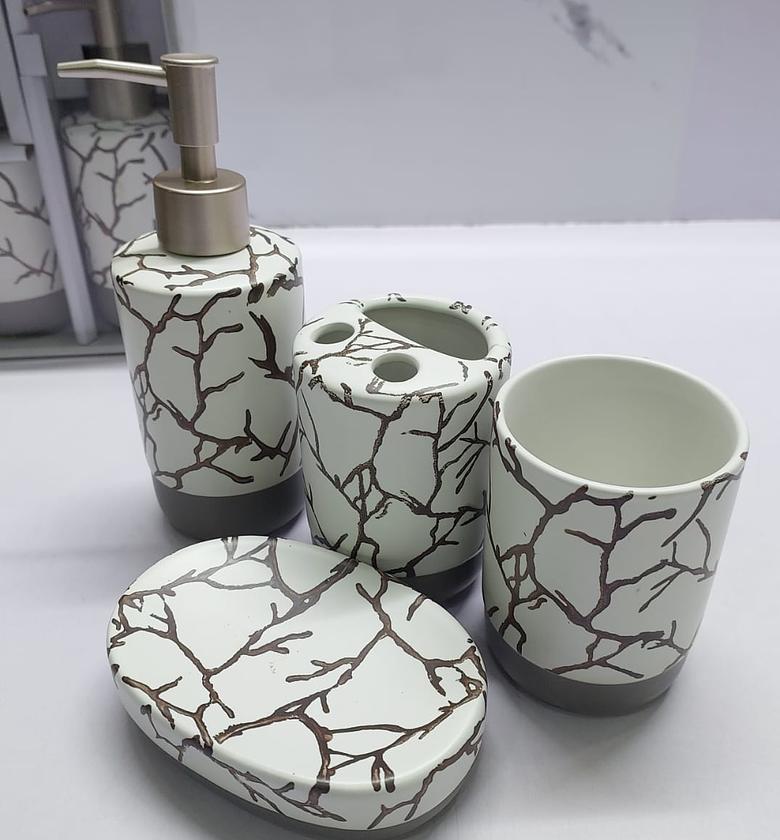 Marble Ceramic 4-in-1 Bathroom Set image