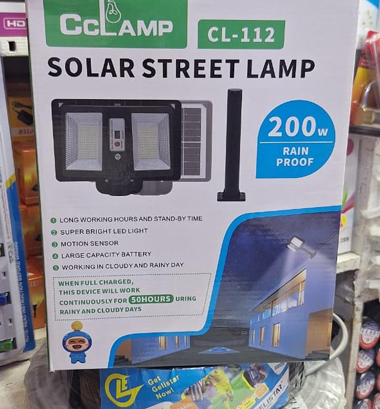 SOLAR LAMP.  200W SOLAR STREET LAMP RAIN PROOF SUPER BRIGHT motion sensor light image