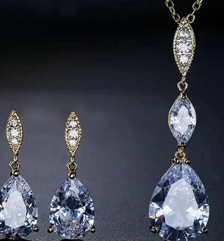 Cubic Zirconia water drop set image