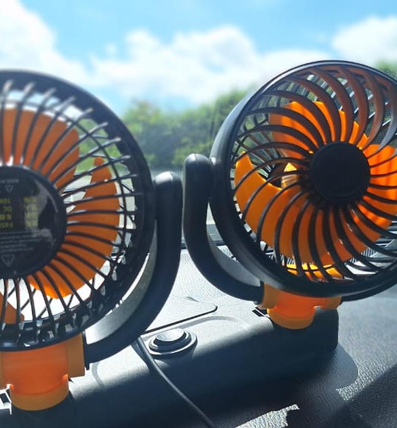 CAR DASHBOARD FAN. 2 speed Double headed vehicle fan image