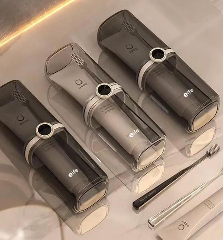 Portable toothbrush & toothpaste holder. image