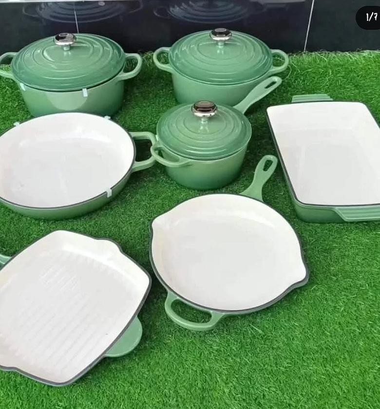 Enamel Cast iron cooking pots. image