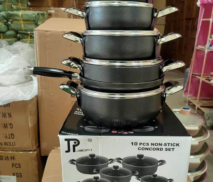 Jamespot 10PCS Cooking Pots Non stick Cookware Set image