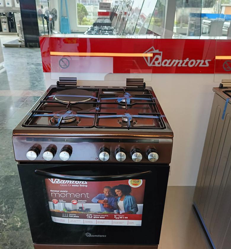 COOKER. Ramtons Standing Cooker 60*60cm. 3G+1E . Electric Oven. image