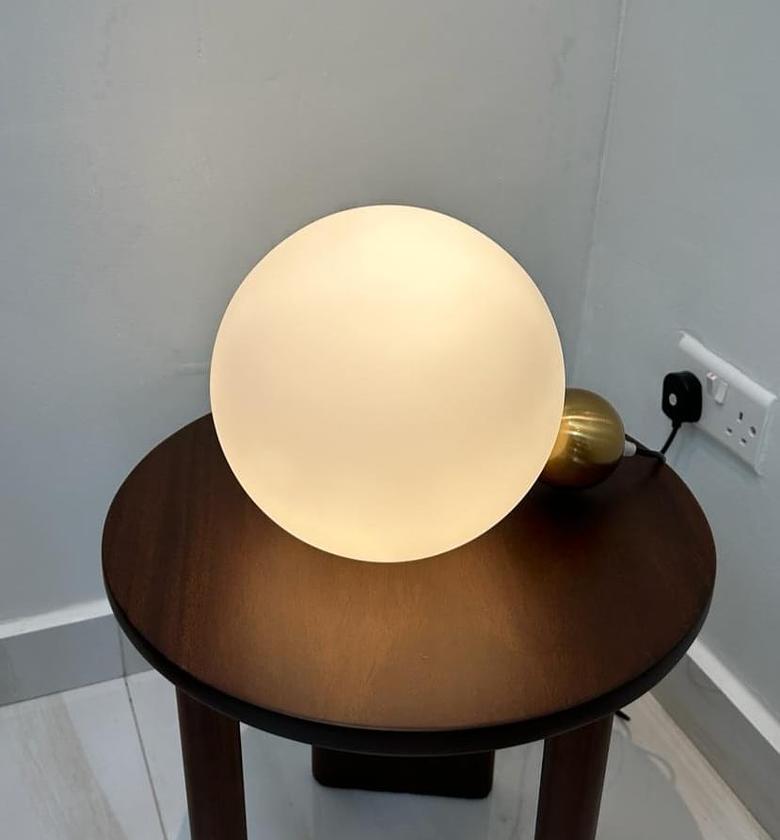 Frosted orb table lamp image