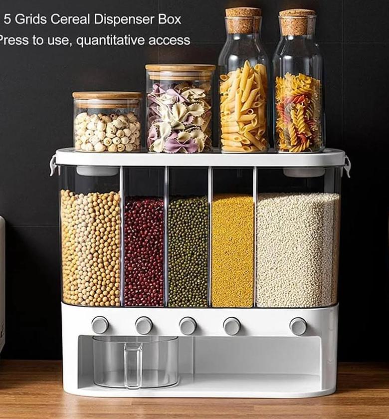 Acrylic Partitioned Rice/Cereal Dispenser image