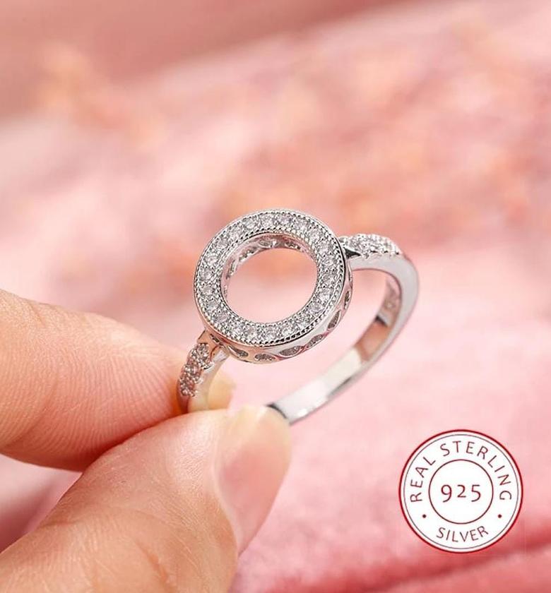 Sterling silver plated round ring image