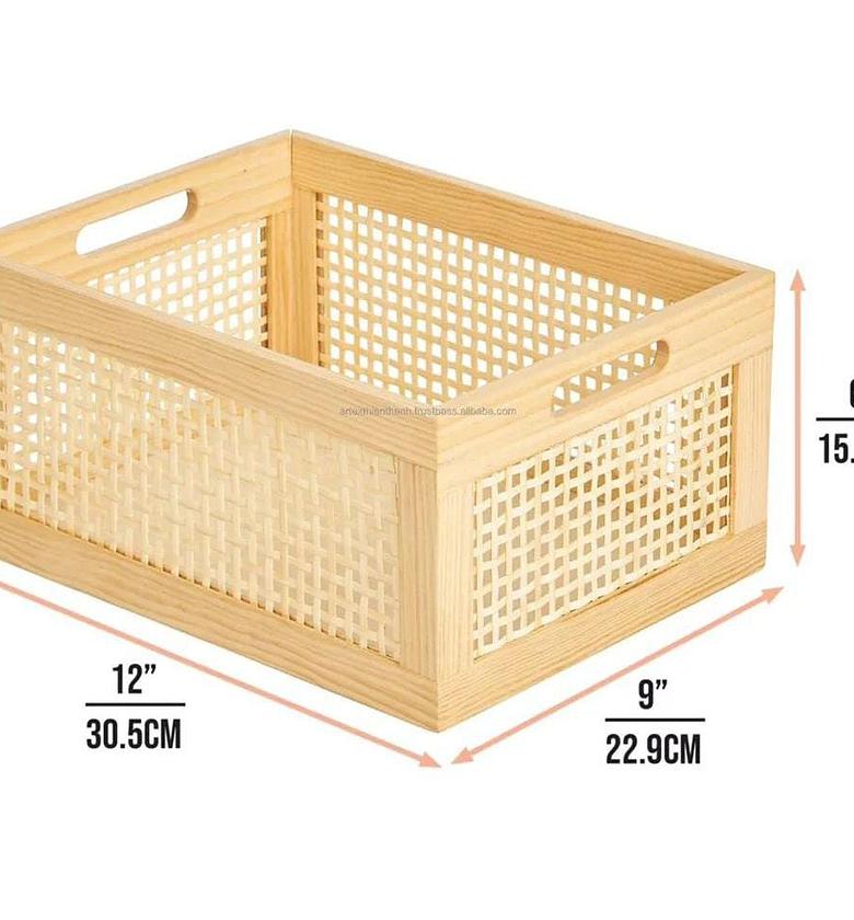 Wooden storage box/crate for home organization image