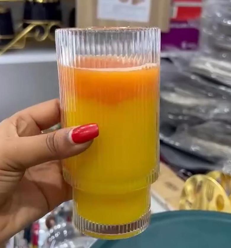 Fancy Aesthetic Highball crystal ribbed glasses. image