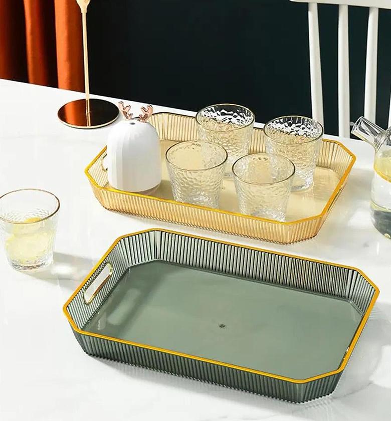 TRAY. Nordic /Luxury Gold Rimmed Tray image