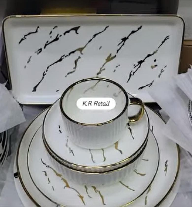New 32pc Elegant European Porcelain Dinner set image
