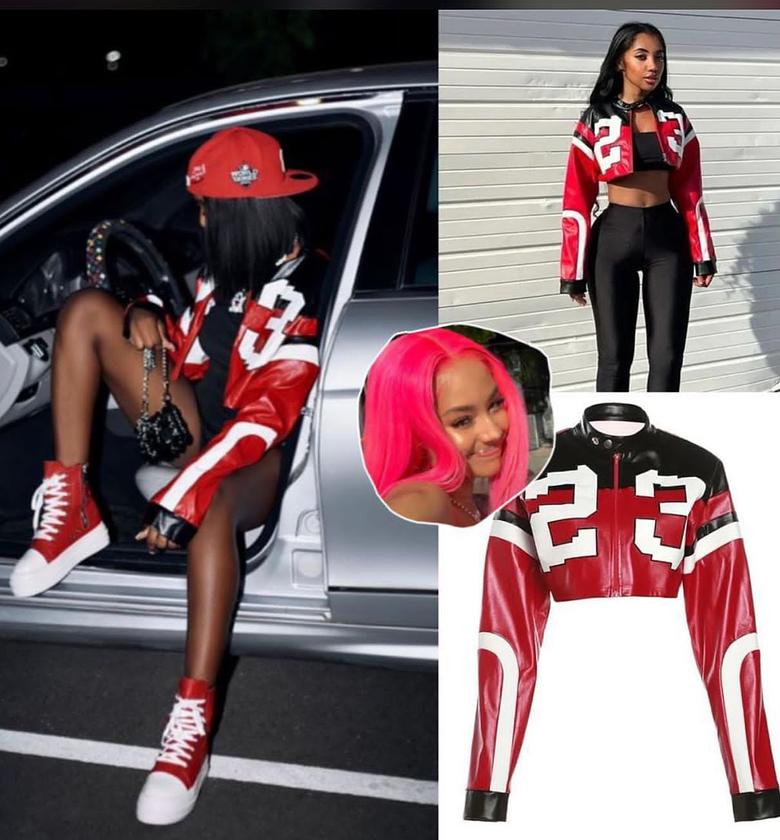 Ladies cropped leather jackets  image