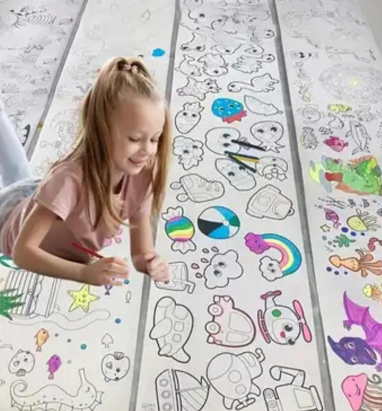 COLORING PAPER. Kids drawing roll Coloring Paper image