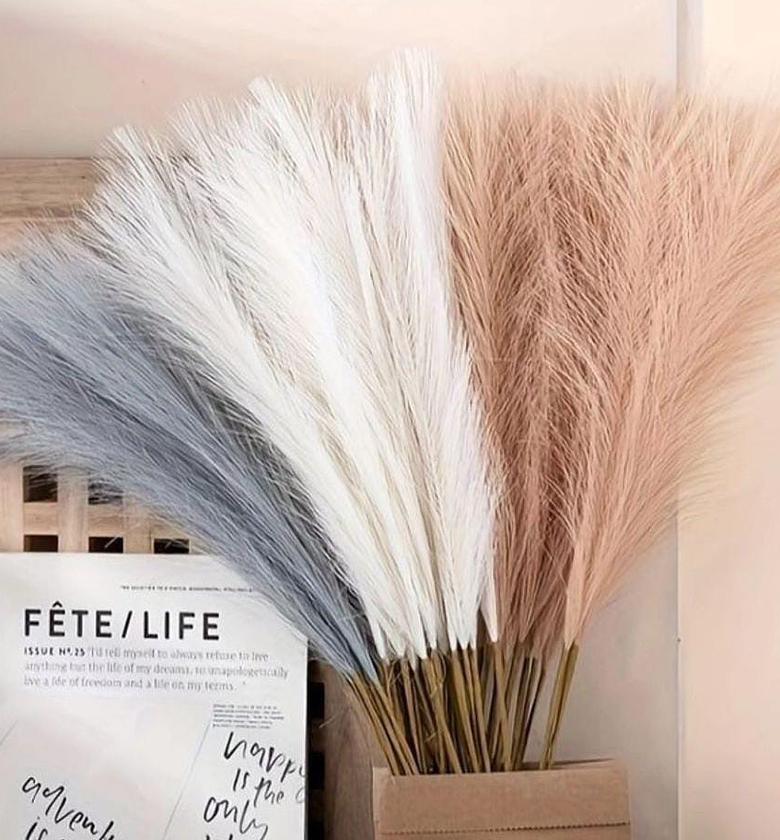 3 pcs Artificial Faux Pampas Grass. image