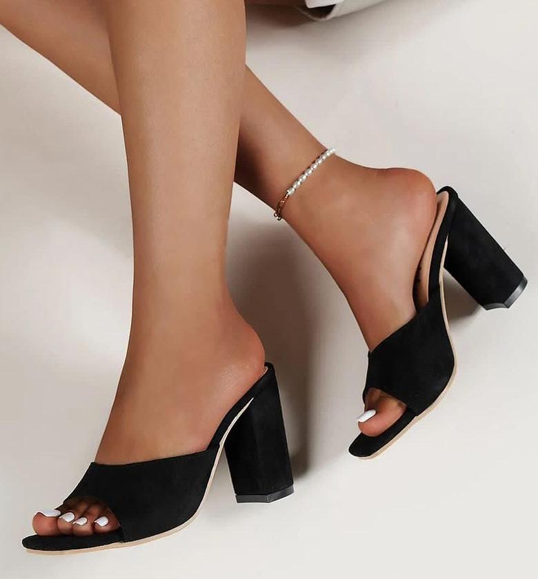 Suede high heel Mules image