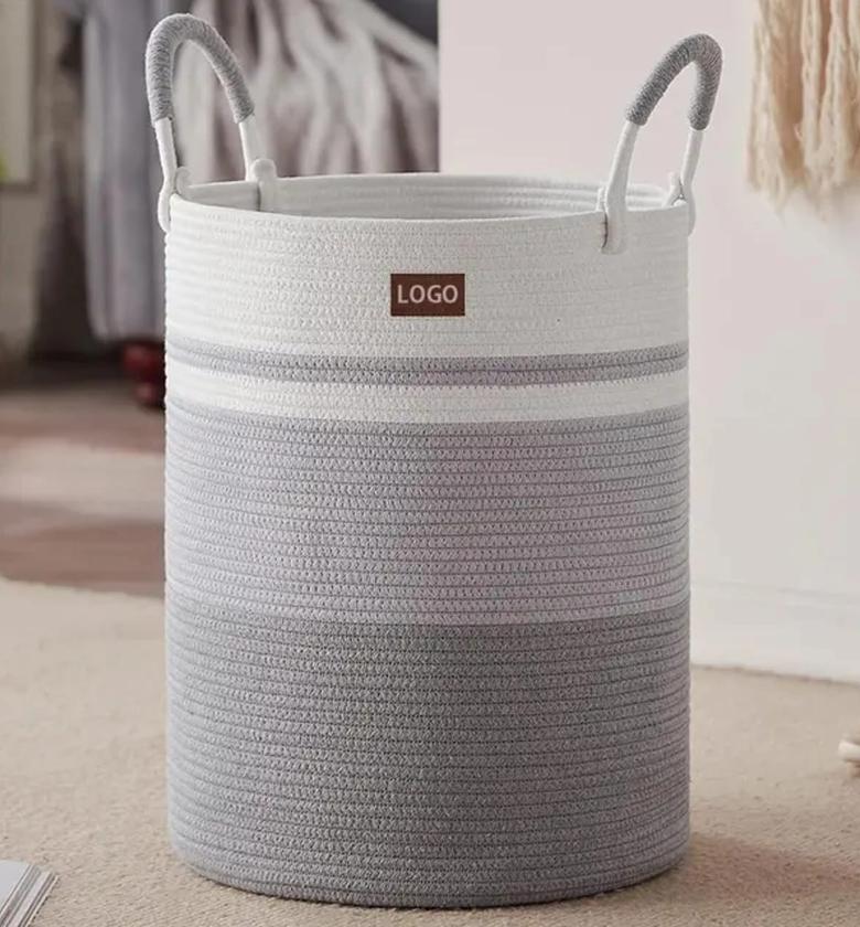Cotton Roped Basket  Height 50cm Diameter 38cm image