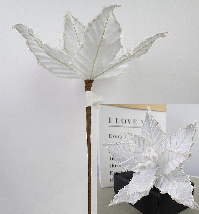 30cm Glitter Artificial Christmas Flowers image