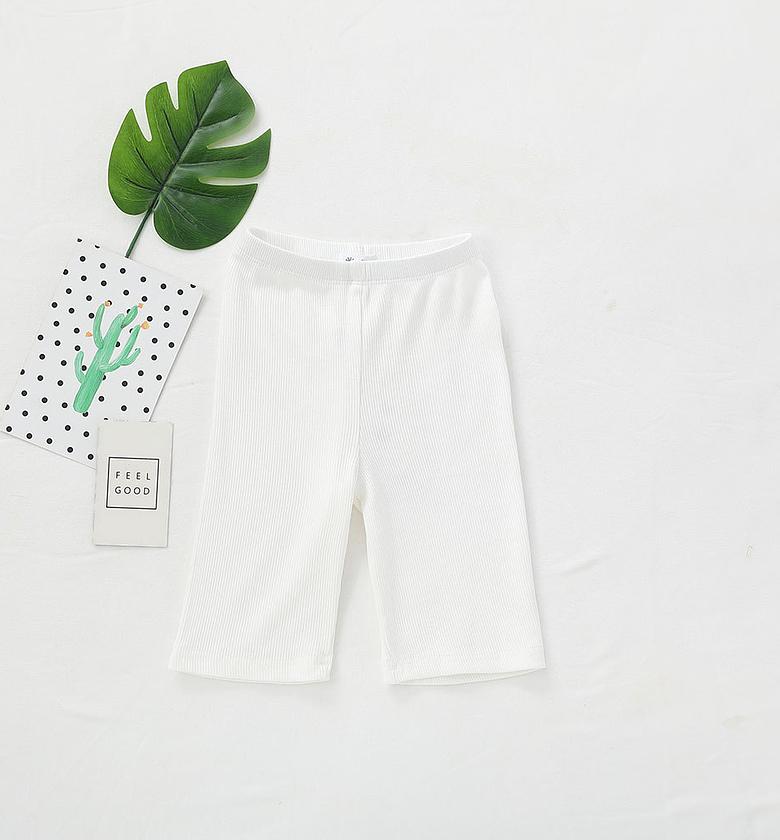 Girls biker shorts (white long ribbed) image