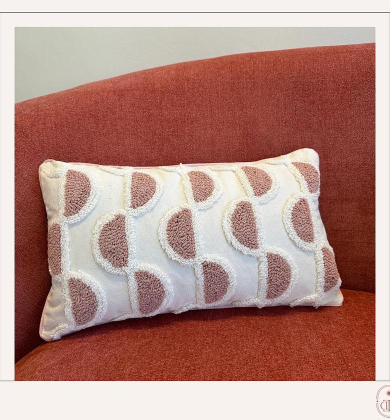 Luxe boho tufted cushion cover in dusty pink🌸 image