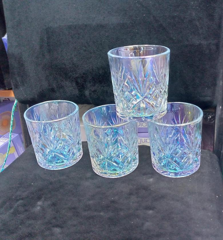 coloured  Whiskey Glasses  340 ml Rocks Barware For Scotch, Liquor and Cocktail Drinks - Set of 6 image