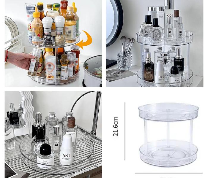 Two layer 360 Rotation Cabinet Turntable Organizer image