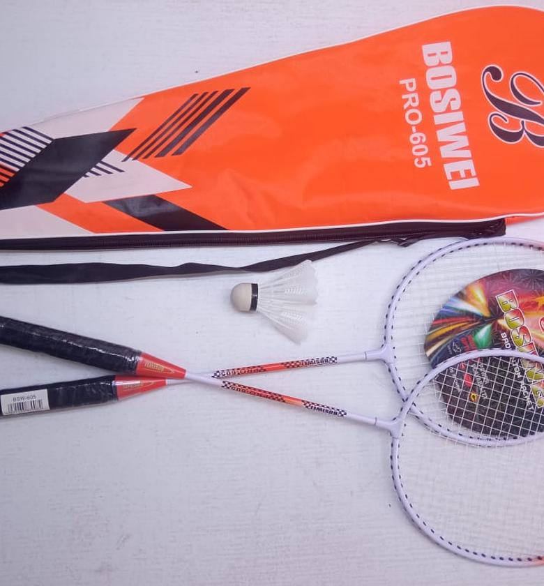 Pair of badminton rackets plus shuttlecock image