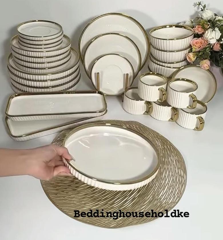 32pcs Elegant European Porcelain Dinner set image