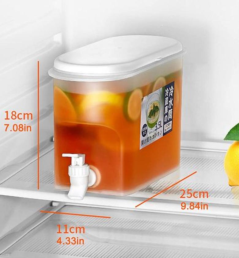 3.5 gallon drink dispenser for fridge,beverage dispenser with spigot. milk,lemonade dispenser,juice containers with lids for parties and dairly use,100% sealed and filter screen image