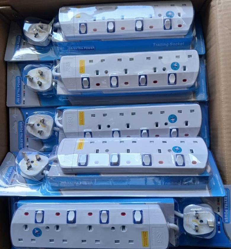 SOCKET EXTENSION. JSB New 4 WayHeavy Duty Power Socket Extension Cable 4 WAY 5 METERS image