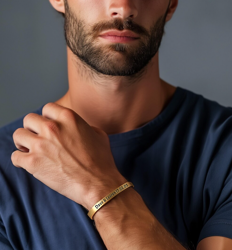 Men's Engraved Cuff (One side engraving) image