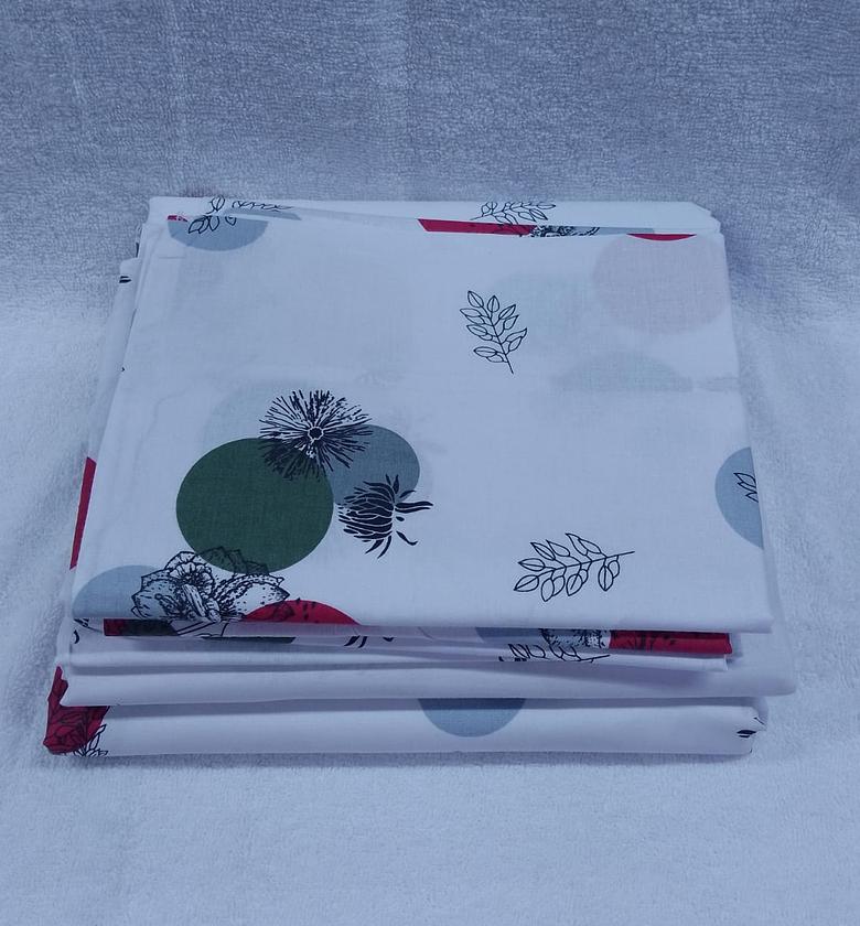 BEDSHEET SET. Two flat bedsheet both floral and 4 pillowcases cases  image