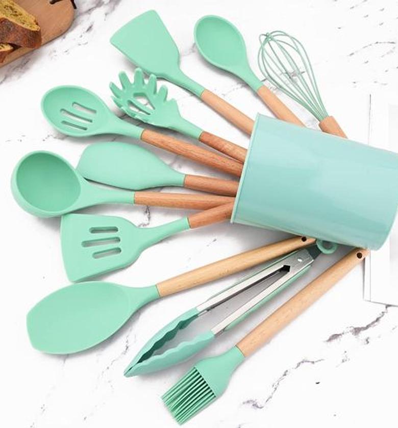 SPOON SET. 12pcs silicone spoon set image