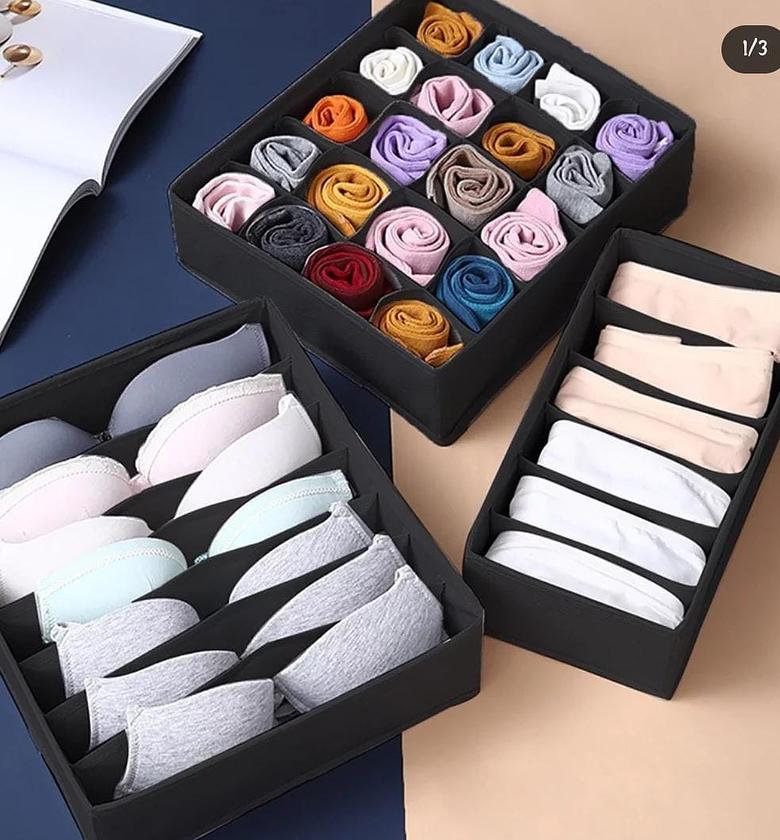 3pc set drawer/closet organizer. image