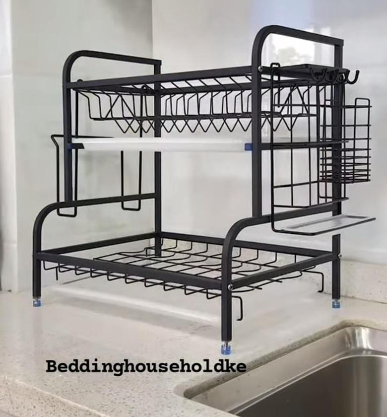 2 tier carbon steel dishrack. image