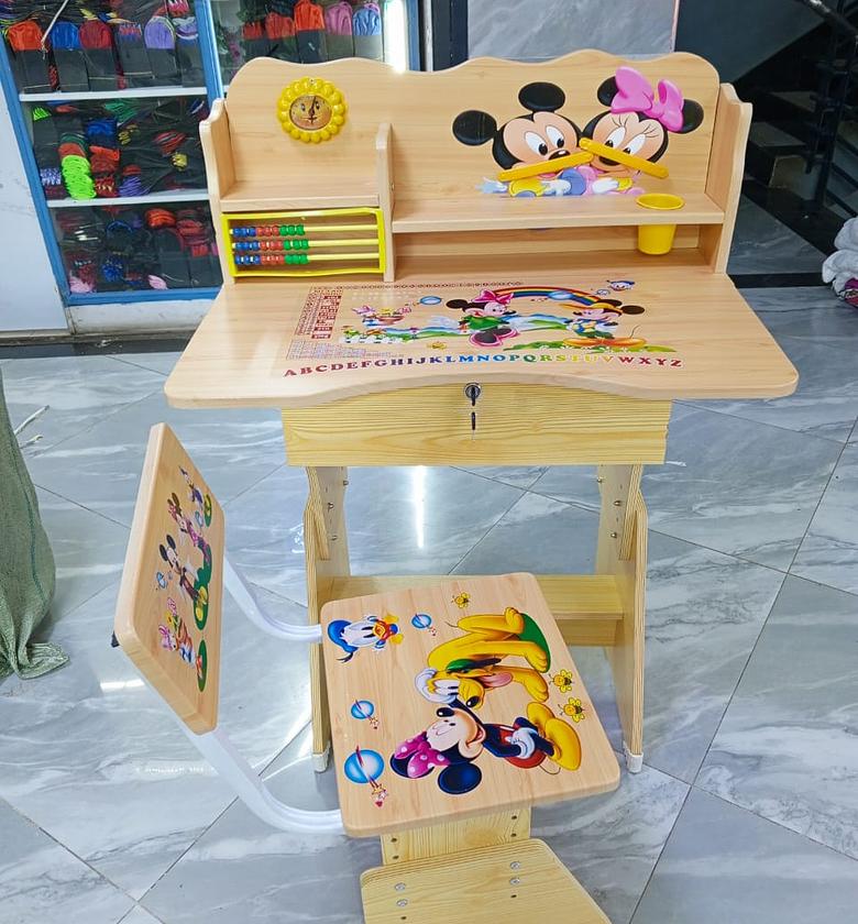 Kids Wooden Study Desk  With A Spacious Tabletop And Convenient Storage Compartments image