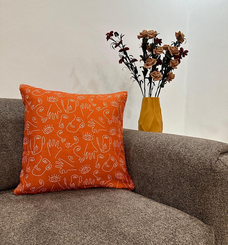 Luxury Boho cushion cover in terracotta image