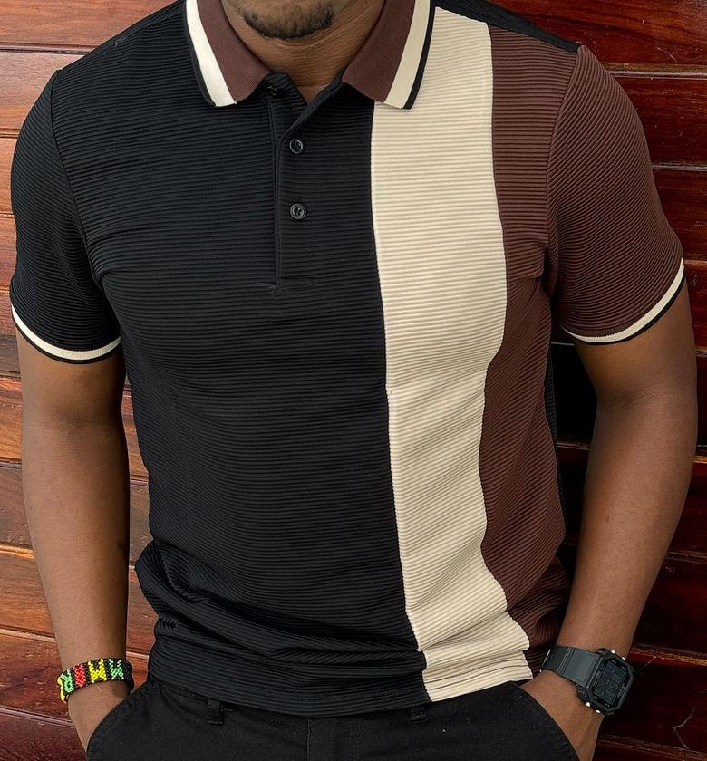 Men ribbed polo shirts  (Sizes: Xl-3xl) image
