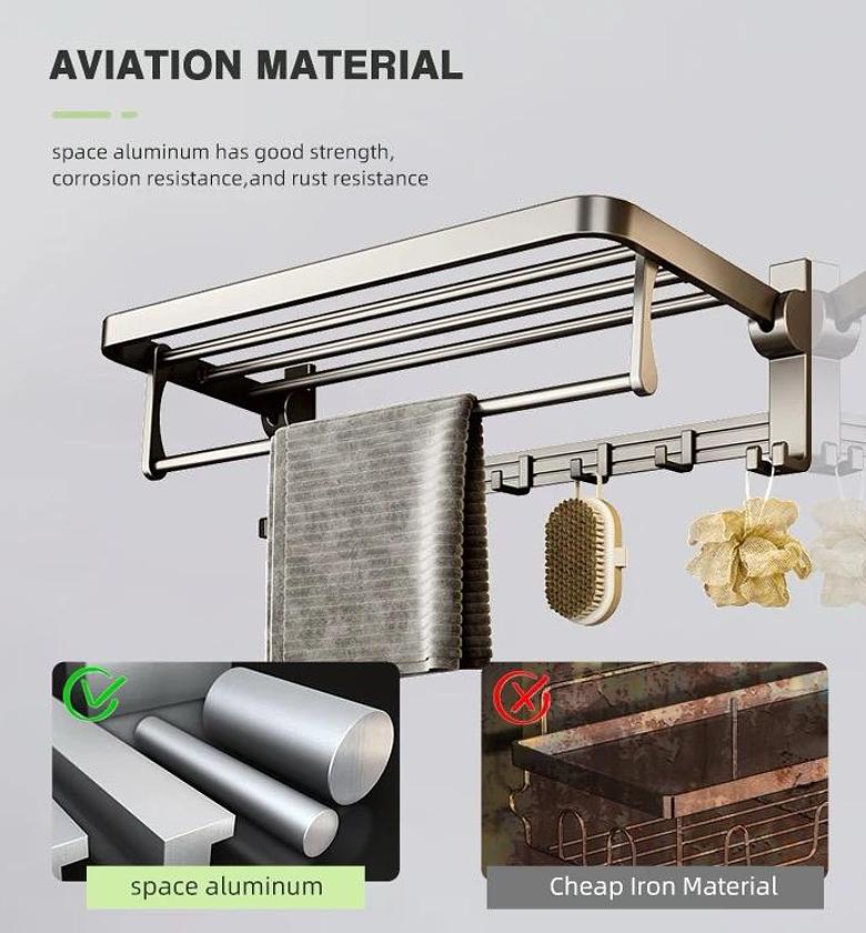 Heavy duty towel organizer with hanging hooks  image