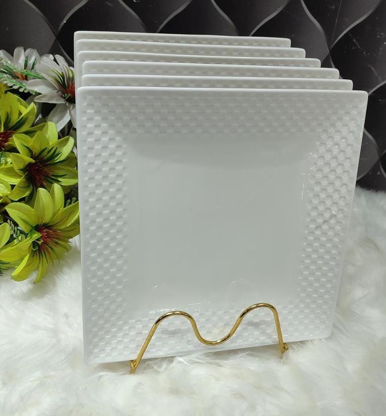 Generic 6pc ceramic square Dinner  plates  image